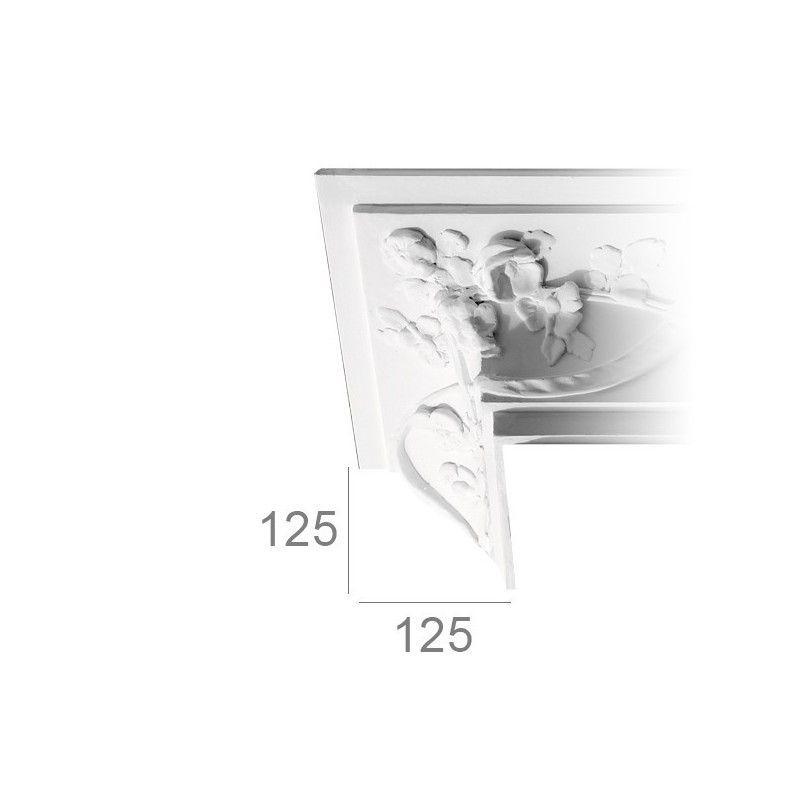 Corniche de plafond ornée 455 "à la rose"