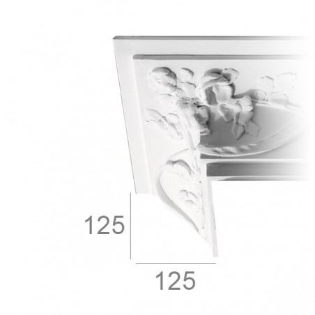 Corniche de plafond ornée 455 "à la rose"