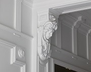 Plaster brackets for arch and shelves.